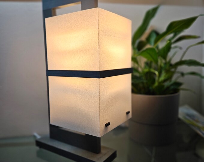Contemporary C-Shape table lamp with optional dimmer switch, Unique Sconce Lighting, Modern Diffused Glow, Unique Bedside Night Light