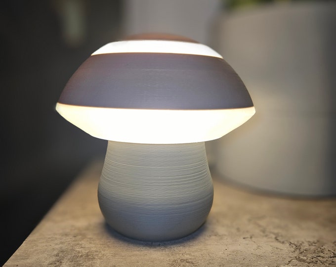LumiShroomi minimalist table lamp, Modern Table Lamp, Gift for Him, Desk Lamp for Modern Home Office Decor, Minimalist Mushroom Lamp