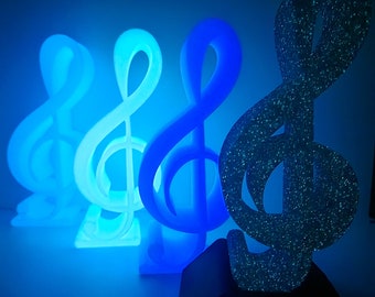 Treble Clef Headphone Stand, Headphone Stand, Gift for Streamer, Gift for Musician, Modern Headphone Stand, 3d Printed luminescent stand