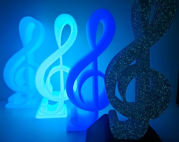 Treble Clef Headphone Stand, Headphone Stand, Gift for Streamer, Gift for Musician, Modern Headphone Stand, 3d Printed luminescent stand