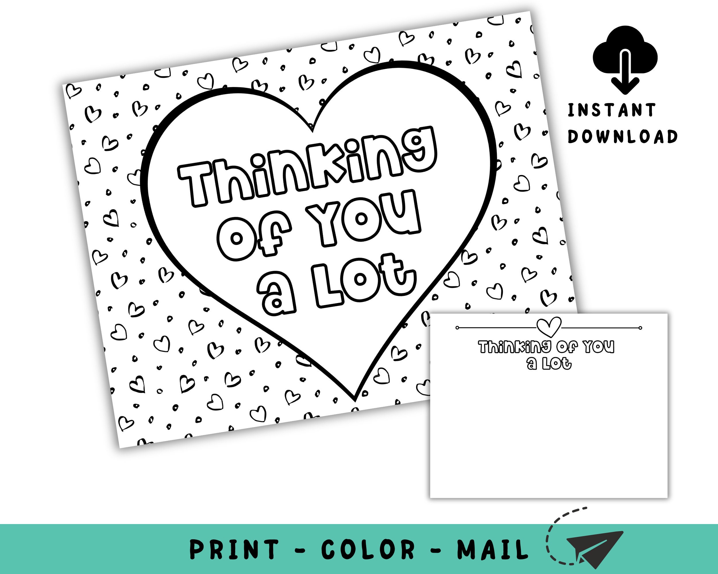 Encouragement Card Coloring Page for Kid Printable Activity Sheet for ...