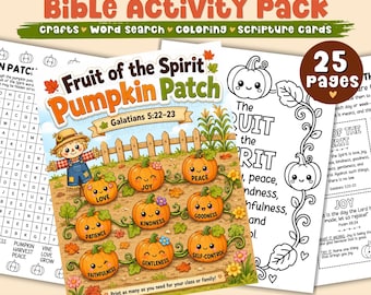 Fruit of the Spirit Fall Bible Activity Sunday School Pumpkin Fall Activity Bible Verse Coloring Faith Based Pumpkin Craft Christian Handout