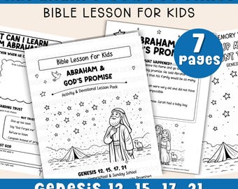 God’s Promise to Abraham Bible Lesson for Kid PDF | Old Testament Genesis Sunday School Church Lesson Plan | Christian Homeschool Printable