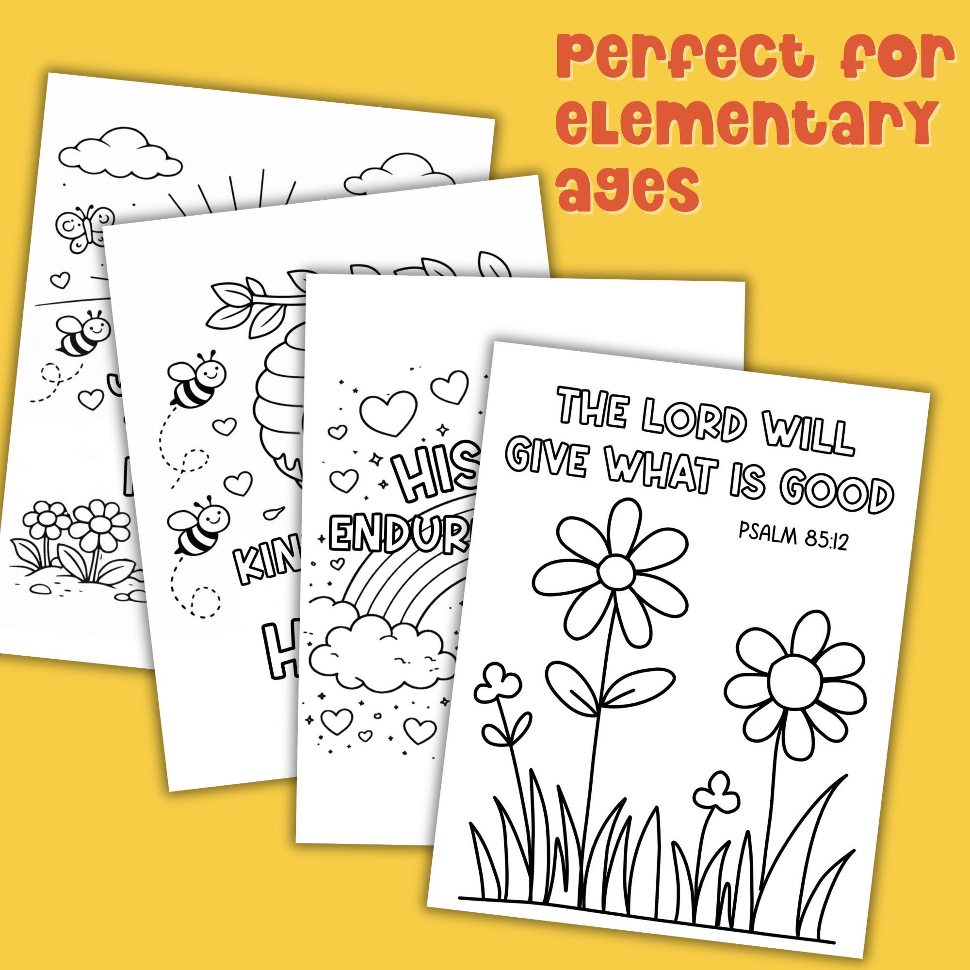Bible Verse Coloring Pages for Kids Christian Printable Faith Based ...