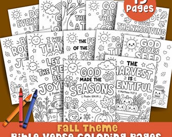 Bible Verse Coloring Pages Fall Coloring Printable Sunday School Activity Kids Christian Activity Scripture Coloring Thanksgiving Coloring