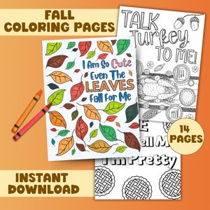 Autumn Printable Fall Coloring Thanksgiving Activity Adult Coloring Autumn Theme Fun Coloring Page Thanksgiving Printable Pumpkin Coloring