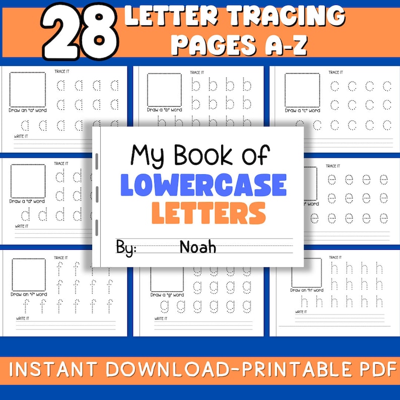 Lowercase alphabet tracing