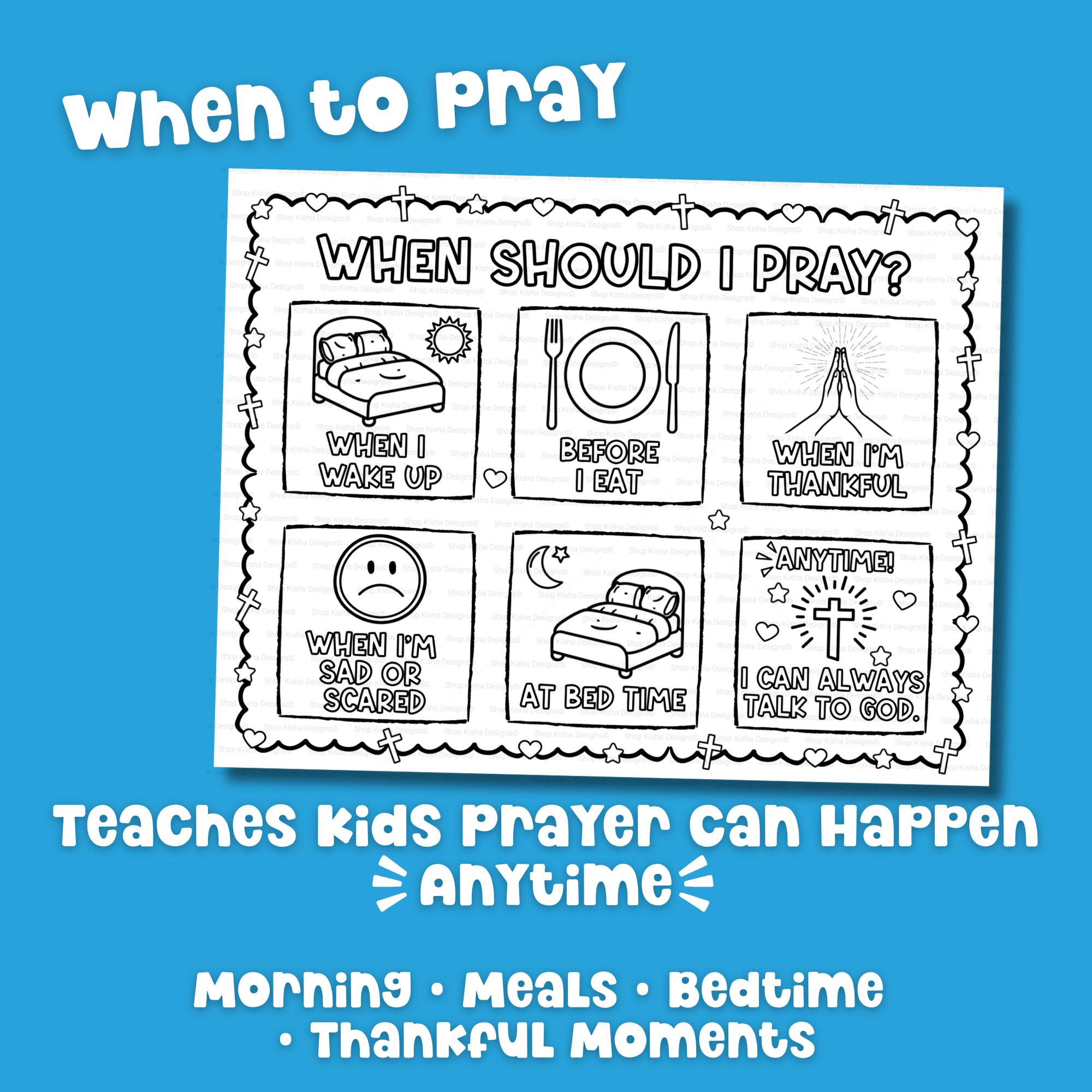 Learn to Pray Activity Placemat Prayer Printable Bible Coloring Page ...