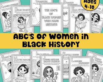 Black Women History Coloring Educational Printable Homeschool Resource Teacher Planning Bulletin Board Women History Month Classroom Bundle