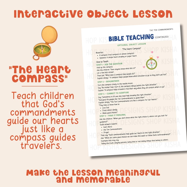 Ten Commandments Bible Lesson for Kids, Sunday School Activity, Bible ...