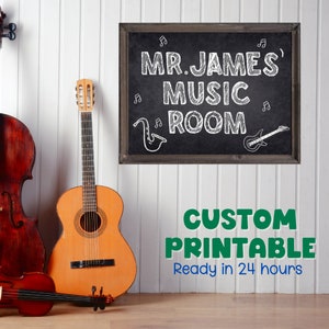 Personalized Music Teacher Classroom Sign Printable Music Room Sign Class Decor Music Classroom Door Sign Music Poster Download Music Gift