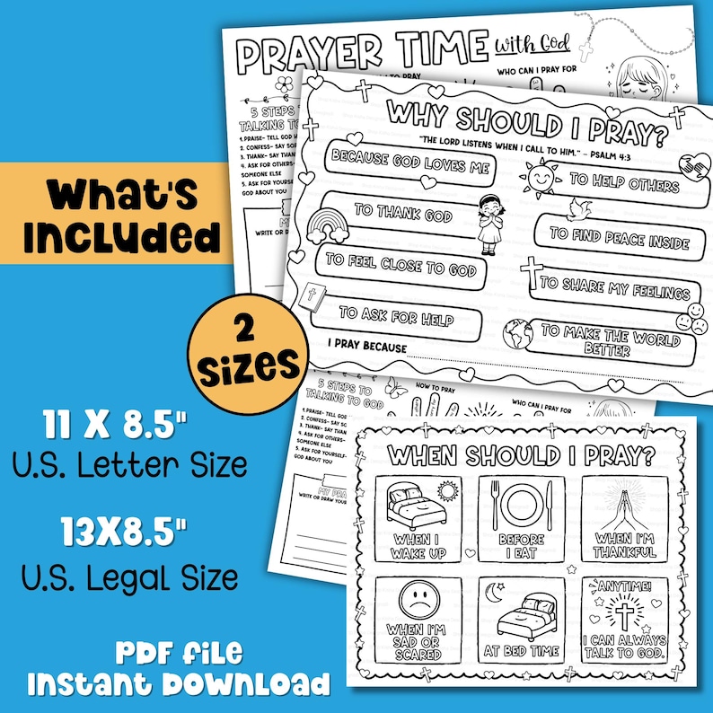 Learn to pray prayer mat printable bible lesson for homeschool or Sunday school faith based download.