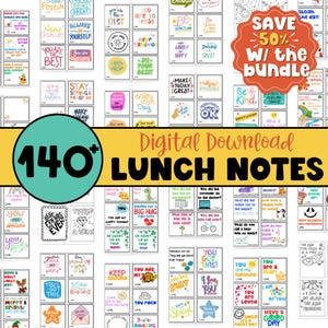 Afdrukbare Kid School Lunchbox Notitie om de dag op te fleuren Inspirerende woord bemoedigende kaart leraar notitie motiverende diverse kaart liefdesset