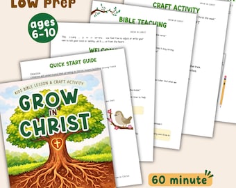 Growing in Christ Kids Bible Lesson Craft Sunday School Class VBS Activity Childrens Ministry Homeschool Bible Christian Roots