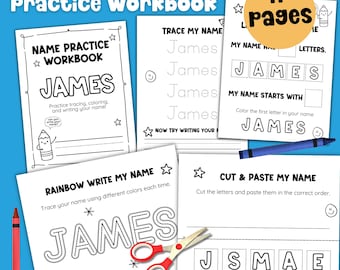 Custom Name Tracing Workbook Preschool Name Tracing Learn to Write Name Handwriting Practice Kid Name Practice Printable Quiet Activity Book