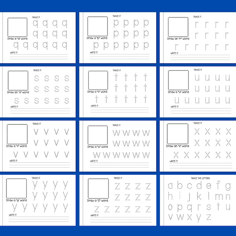 lowercase letter tracing