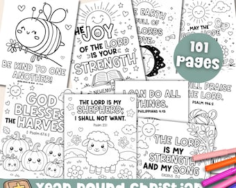 Bible Verse Coloring Bundle Bible Printable Sunday School Color Christian Activity Scripture Coloring Faith Based Coloring Quiet Activity