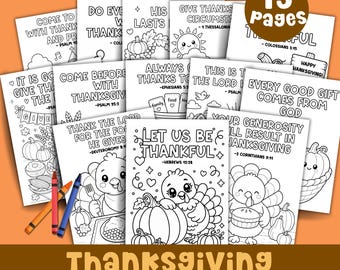 Thanksgiving Bible Verse Coloring Pages Printable for Kids Sunday School Coloring Scripture Coloring Pages Screen Free Quiet Activity