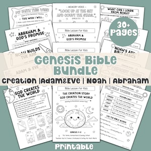 Genesis Bible Lesson for Kids Printable Bible Study Guide Sunday School Activity Bible Busy Book Bible Verse Coloring Lesson Plan PDF