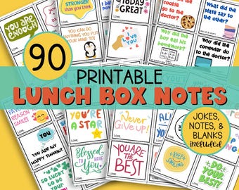 Cartes assorties imprimables pour déjeuner à l'école Affirmation positive d'un enfant Motivation encourageante pour enfant Boîte à lunch blague Carte de vœux heureuse