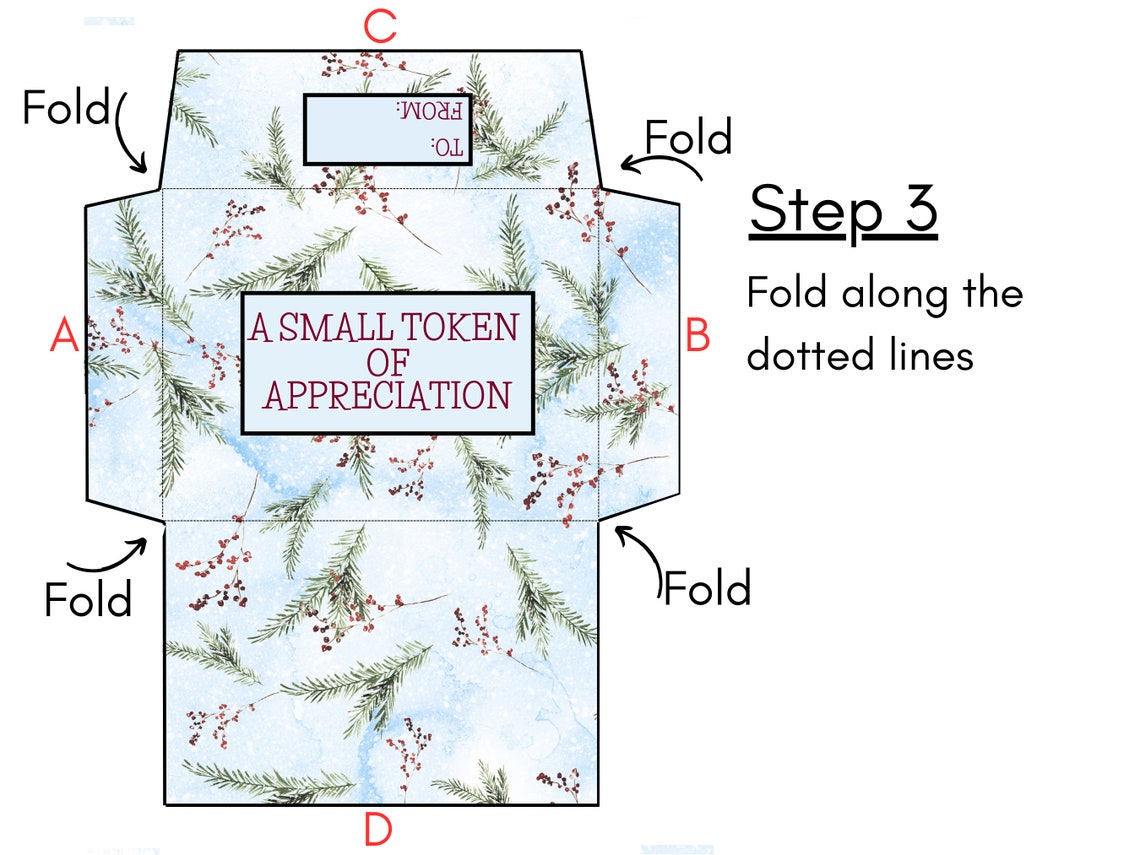 Printable Christmas Money Envelope, Holiday Gift Envelope, Download and