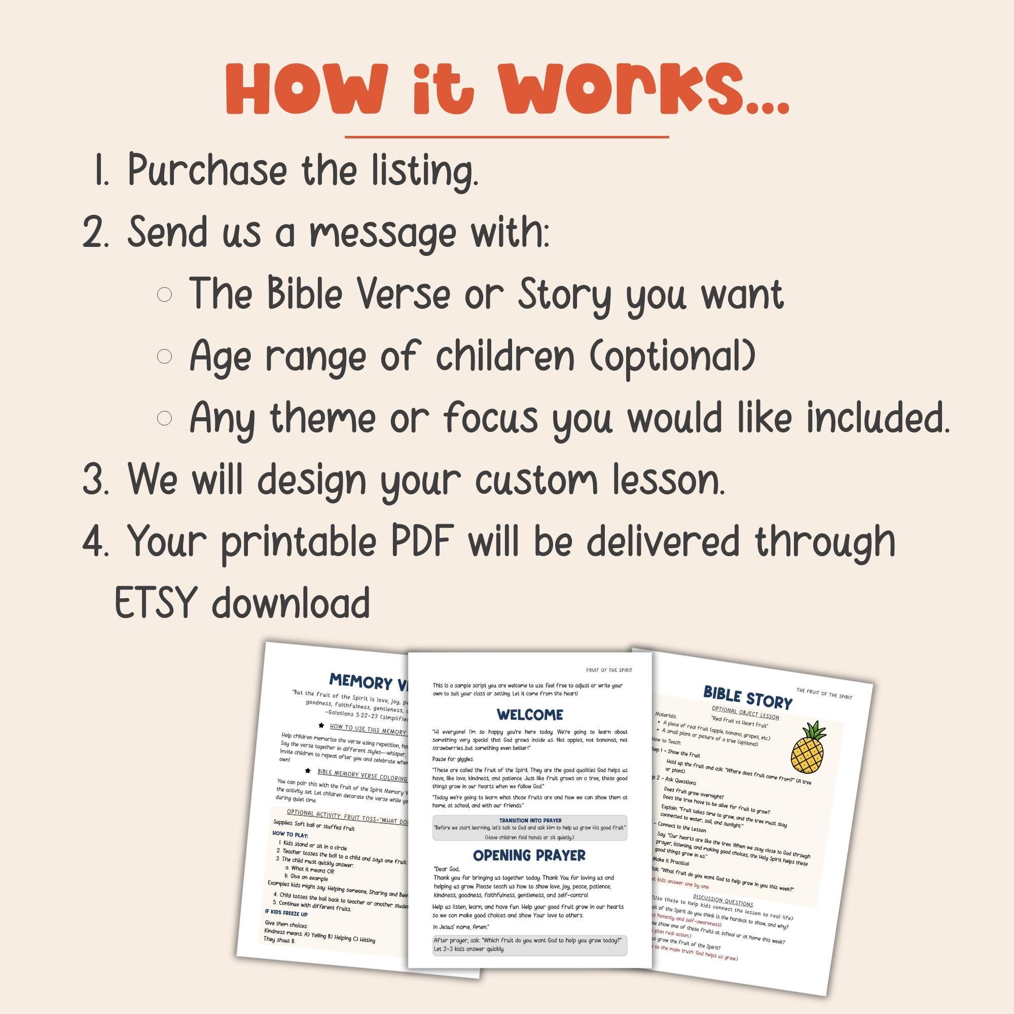 Custom Bible Lesson for Kids | Sunday School Lesson Plan | VBS Lesson ...