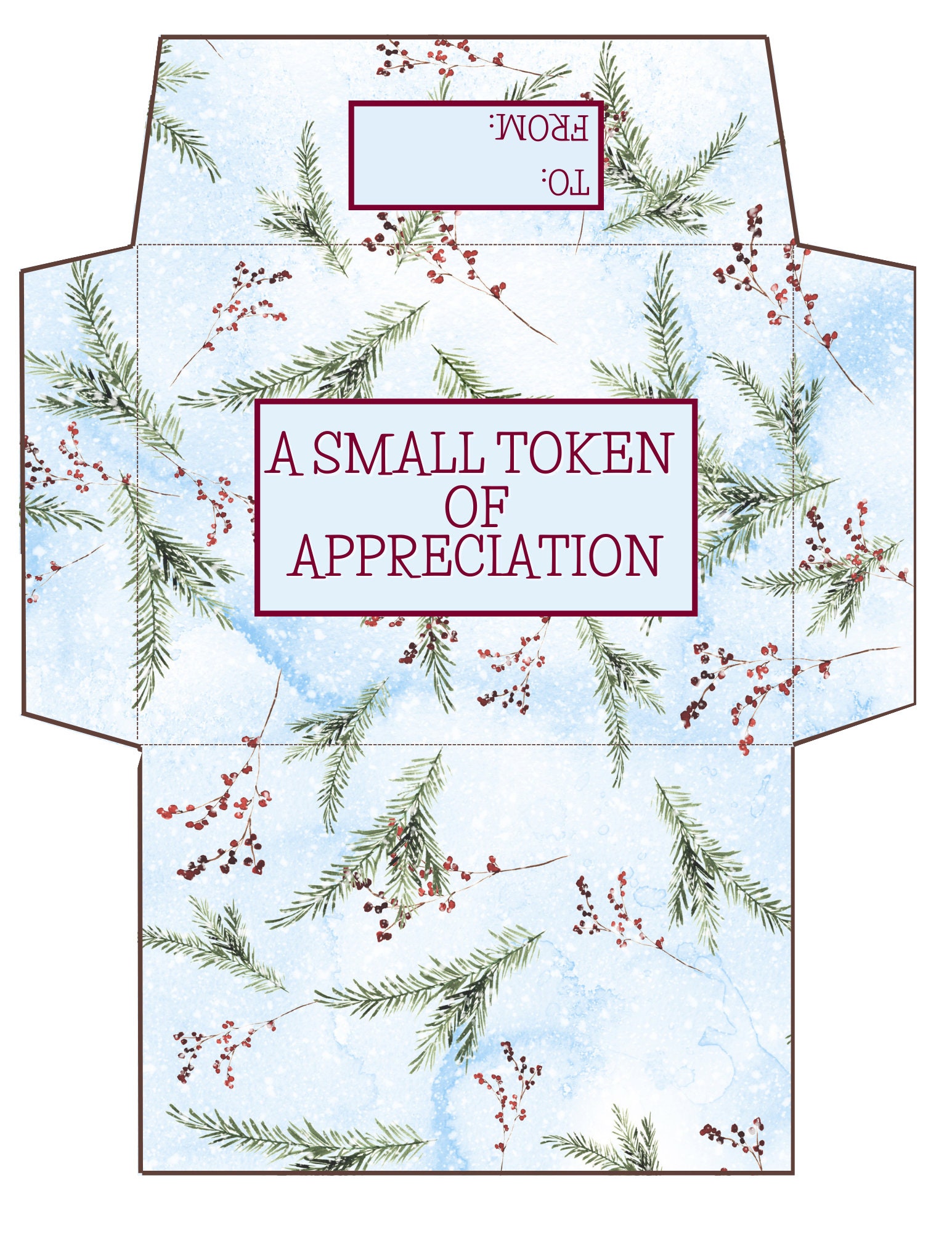 Printable Christmas Money Envelope, Holiday Gift Envelope, Download and