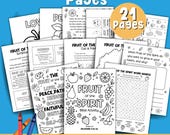 Fruit of the Spirit Kids Bible Lesson Sunday School Craft Bible Verse Coloring Pages Christian Activity Church Printable Cut and Paste Craft