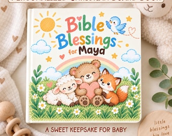 Personalized Christian Baby Book, Custom Name Storybook, Baby Board Book, Baptism Gift, Christian Baby Gift, Baby Keepsake, Baby Dedication