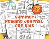 Summer Reading Journal for Kids, Reading Log, Book Review Journal, Reading Tracker, Reading Challenge, Bookshelf Tracker Printable