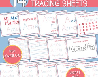 PreK Tracing Worksheet Custom Learn to Write Name Tracing Handwriting Practice Letter Tracing Busy Book Learning Binder Custom Tracing Sheet