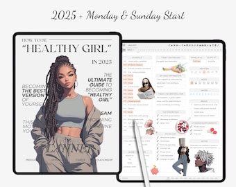 HEALTHY GIRL Planner | 2025 Digital Planner | Workout Planner | Fitness Planner | Health Planner | Weight Loss Planner | GoodNotes Planner