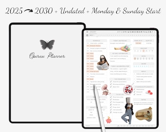 Digital Planner 2025-2030, Undated planner, Goodnotes Planner, iPad Planner, Notability Planner, Daily Planner, Weekly Planner, ADHD Planner