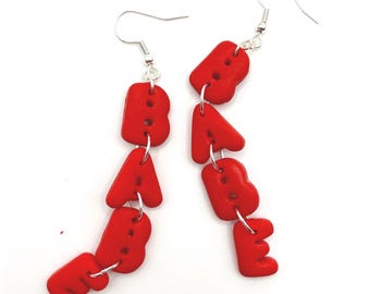 Pendientes Babe / Pendientes de arcilla polimérica / Hechos a mano, divertidos, únicos, lindos, coloridos, bonitos, Taylor Swift, Eras Tour, Swiftie