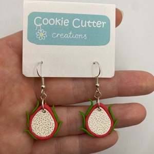 Dragon fruit earrings| POLYMER CLAY EARRINGS | Handmade, fun, unique, cute, colourful, quirky, silly, funny, novelty | Gift for her