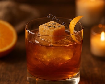 Cocktail med apelsin-lavendelbitters och sockerbitar | Mocktail | Te | Kaffe | Gammaldags | Festgåvor