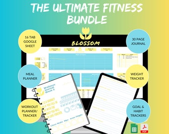 Fitness Tracker hoja de cálculo diario de pérdida de peso Workout Tracker Planificador de comidas digital Plantilla de ejercicio calculadora de calorías Google Sheets