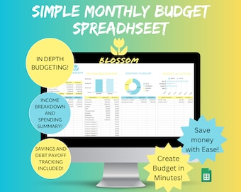 Monthly Budget Spreadsheet google sheets Budget Excel Paycheck budget planner weekly budget simple budget template budget planner printable