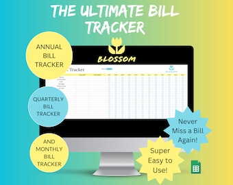 Bill Tracker Spreadsheet finance tracker bill log Google Sheets Printable Payment Tracker Monthly Bill Tracker Annual Bill Tracker Editable