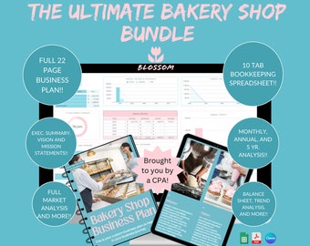 Bakery Business Plan and Bookkeeping Bakery Templates