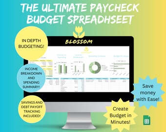 Budget by Paycheck Spreadsheet biweekly budget Financial Planner Google Sheets monthly budget paycheck budget planner spreadsheet template