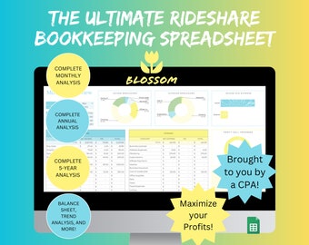 Doordash Tracker / Doordash Log / Bookkeeping Template / Mileage Log Book