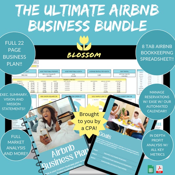 Airbnb Business Plan and Airbnb business tracker airbnb bundle