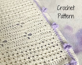 Crochet Pattern - Lilac Lullabies Crochet Baby Blanket