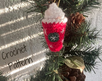 Crochet Pattern - Peppermint Mocha/Holiday Latte Christmas Ornament