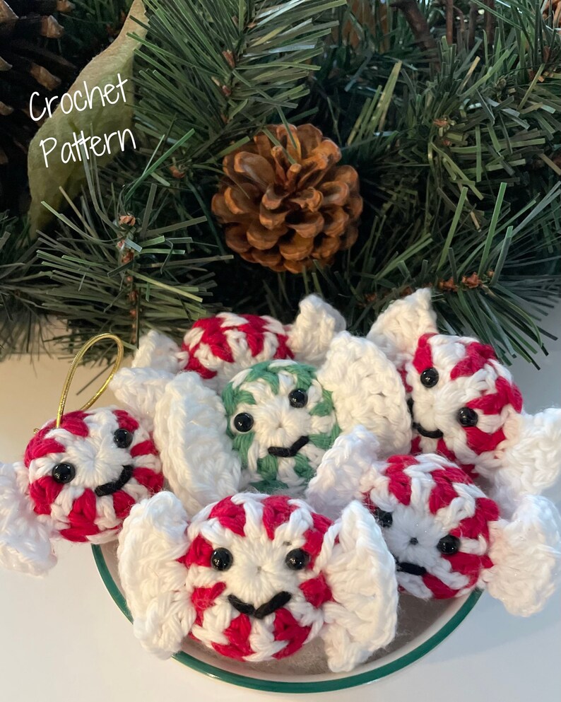 Crochet Pattern Peppermint Candy Holiday/Christmas Ornament image 2