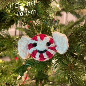 Crochet Pattern Peppermint Candy Holiday/Christmas Ornament image 1