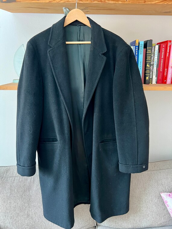 Vintage Black Cashmere Long Jacket (Union-made gar