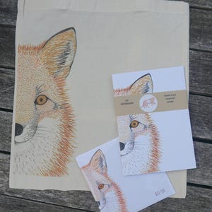 Conjunto - Animais britânicos (bolsa, caderno, cartão)