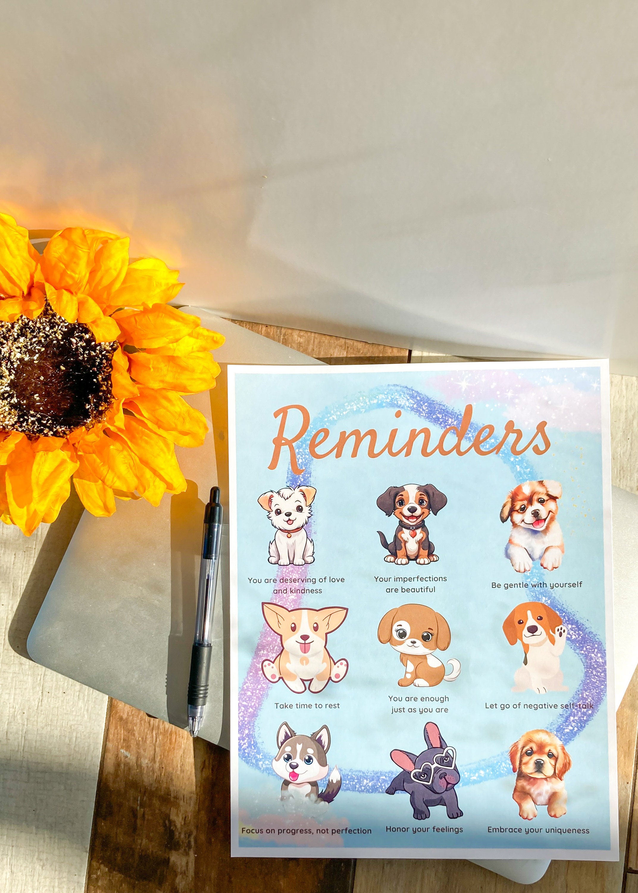 Mental Health Wellbeing | Gentle Reminders Wall Art Poster Therapist Office Counselor Wall Decor Mental Health Affirmations